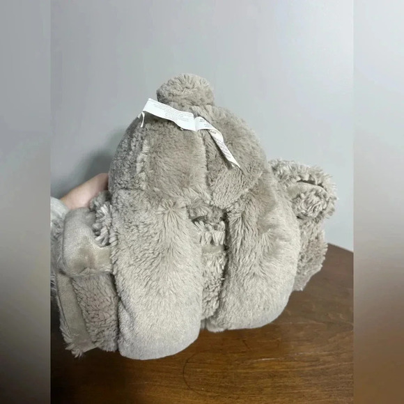 Pottery Barn Kids PBK Plush Tan and Pink Bunny Rabbit and Blanket Set - Picture 5 of 16